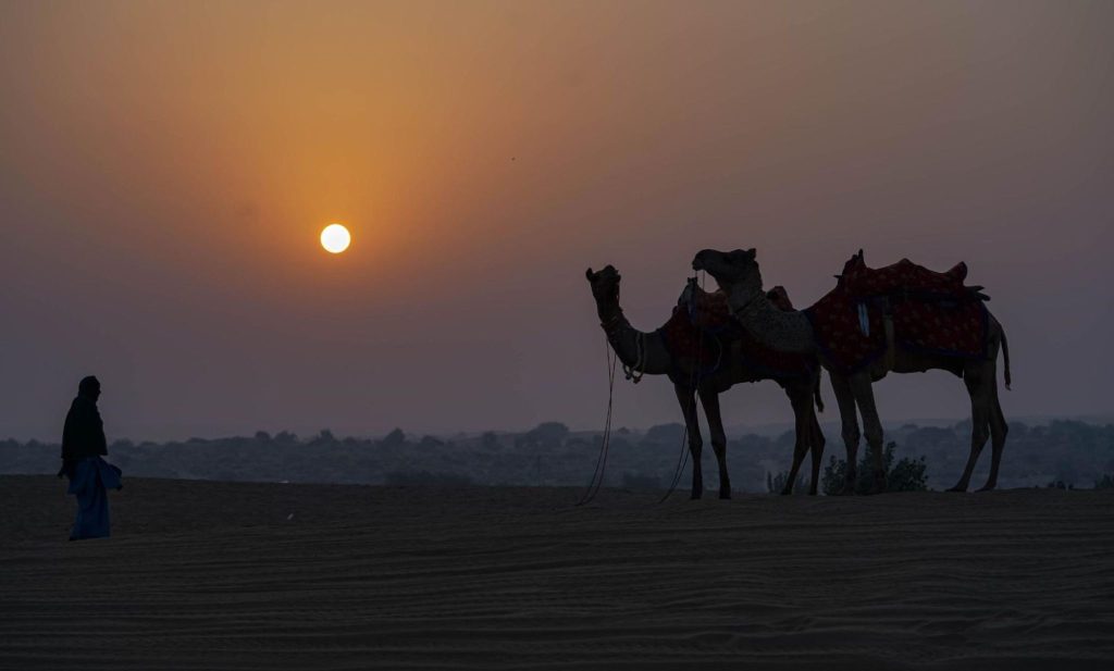Sunset at Sam Sand Dunes